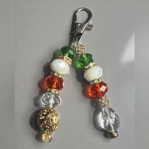 Glass bead keychain